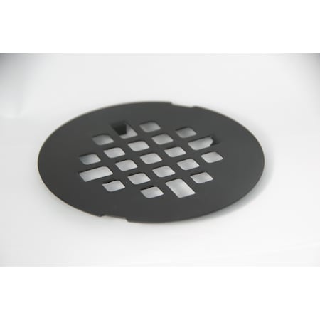 Bluevue 4" Flat Drain Cover Plate, Matte Black DR-CVR-4MB-P
